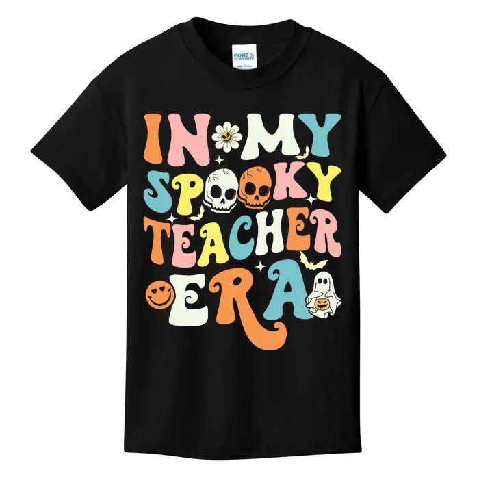 In My Spooky Teacher Era Retro Ghost Halloween Teachers Day Kids T-Shirt