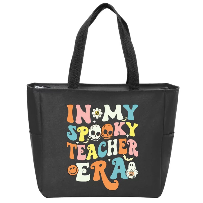 In My Spooky Teacher Era Retro Ghost Halloween Teachers Day Zip Tote Bag