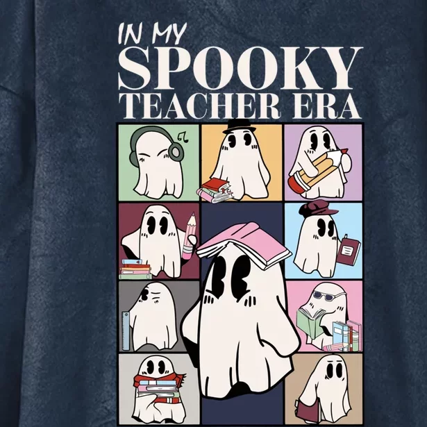 In My Spooky Teacher Era Cute Ghost Trick Or Teach Halloween Gift Hooded Wearable Blanket