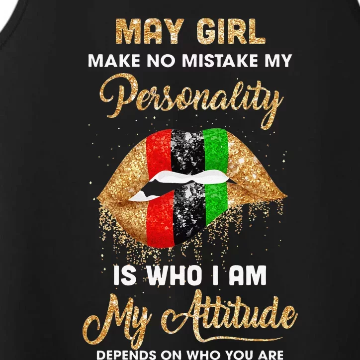 I'm May Sexy Lip Black Wo Gemini Birthday Gift Performance Tank