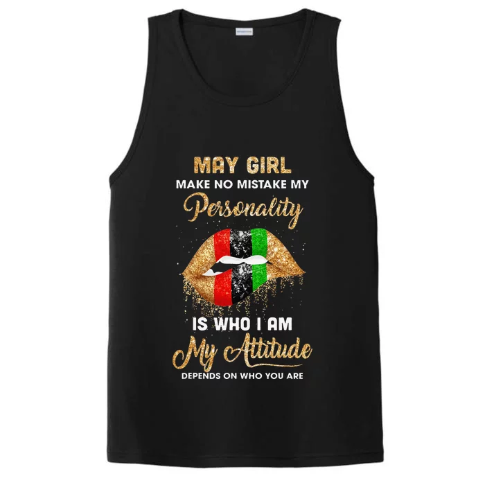 I'm May Sexy Lip Black Wo Gemini Birthday Gift Performance Tank