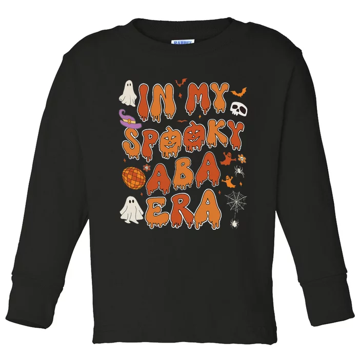 In My Spooky Aba Era Halloween Applied Behavior Analyst Toddler Long Sleeve Shirt