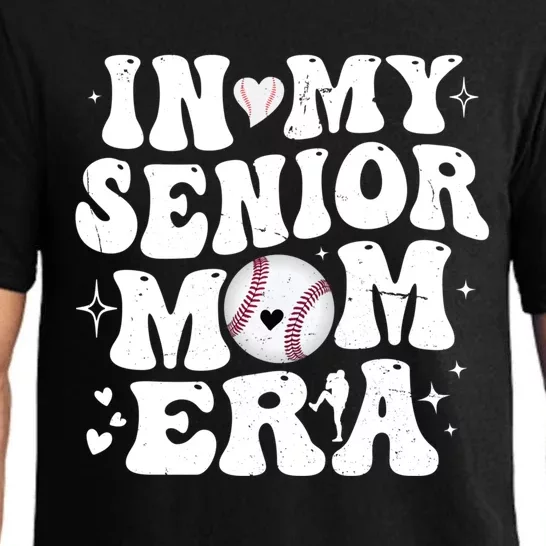 In My Senior Mom Era Class Of 2024 Groovy Baseball Mom Life Cute Gift Pajama Set