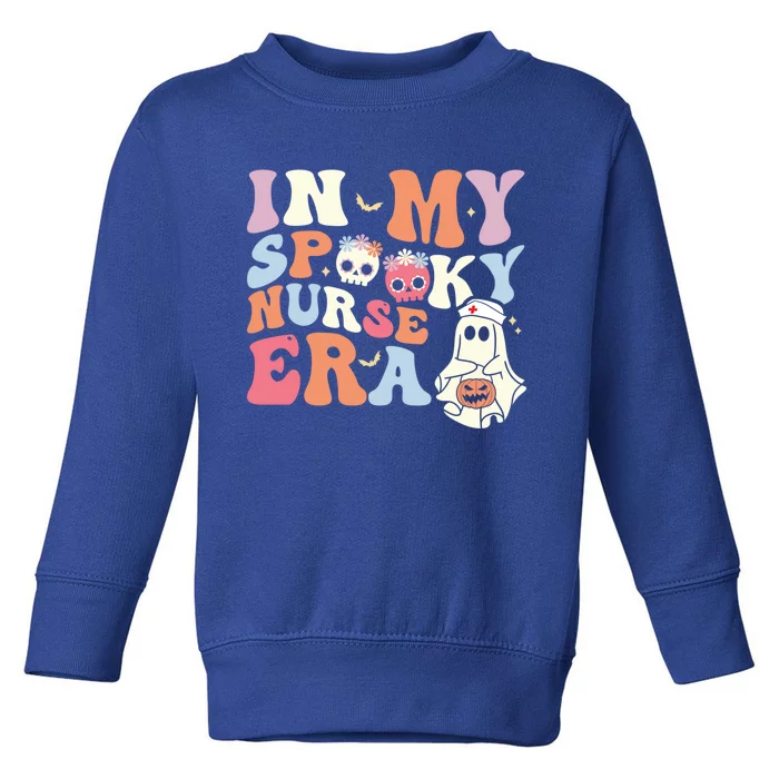 In My Spooky Nurse Era Funny Halloween Groovy Cute Gift Toddler Sweatshirt