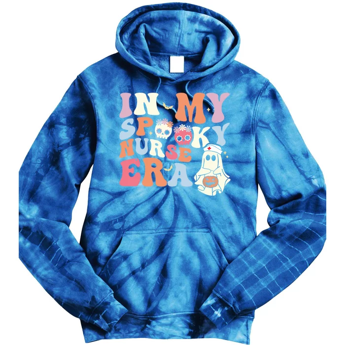 In My Spooky Nurse Era Funny Halloween Groovy Cute Gift Tie Dye Hoodie