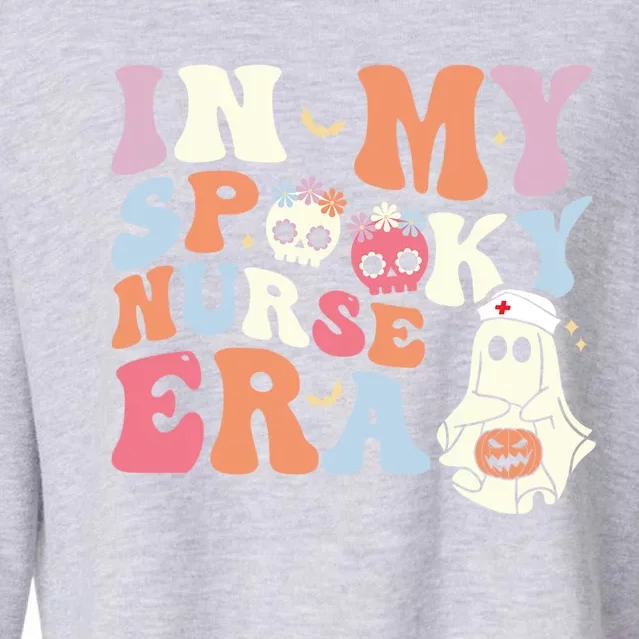 In My Spooky Nurse Era Funny Halloween Groovy Cute Gift Cropped Pullover Crew