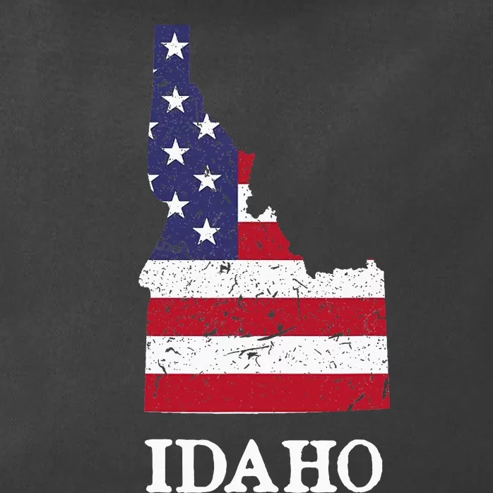 Idaho Map State American Flag Zip Tote Bag