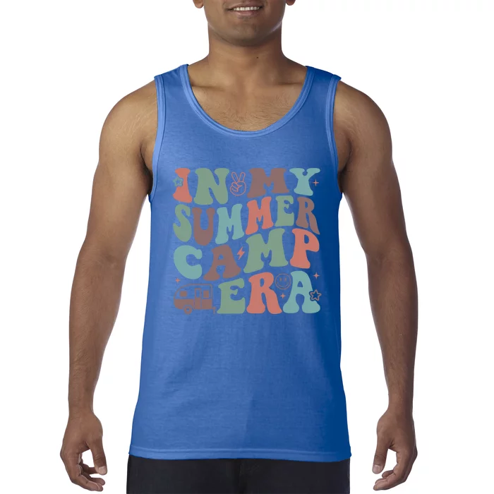 In My Summer Camp Era Funny Camper Camping Life Retro Groovy Gift Tank Top