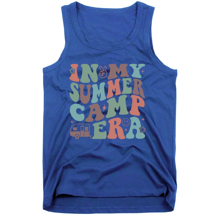 In My Summer Camp Era Funny Camper Camping Life Retro Groovy Gift Tank Top