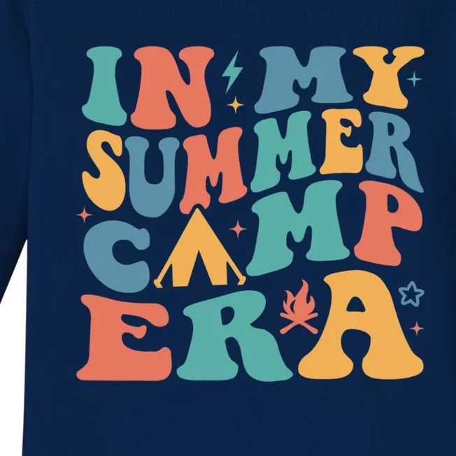 In My Summer Camp Era Funny Camper Camping Life Retro Cute Gift Baby Long Sleeve Bodysuit