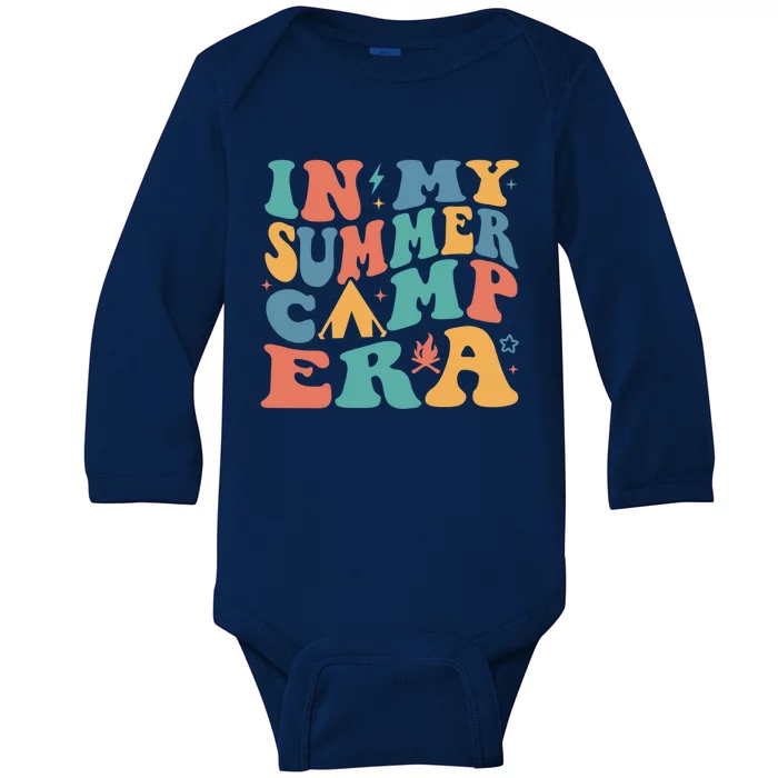 In My Summer Camp Era Funny Camper Camping Life Retro Cute Gift Baby Long Sleeve Bodysuit