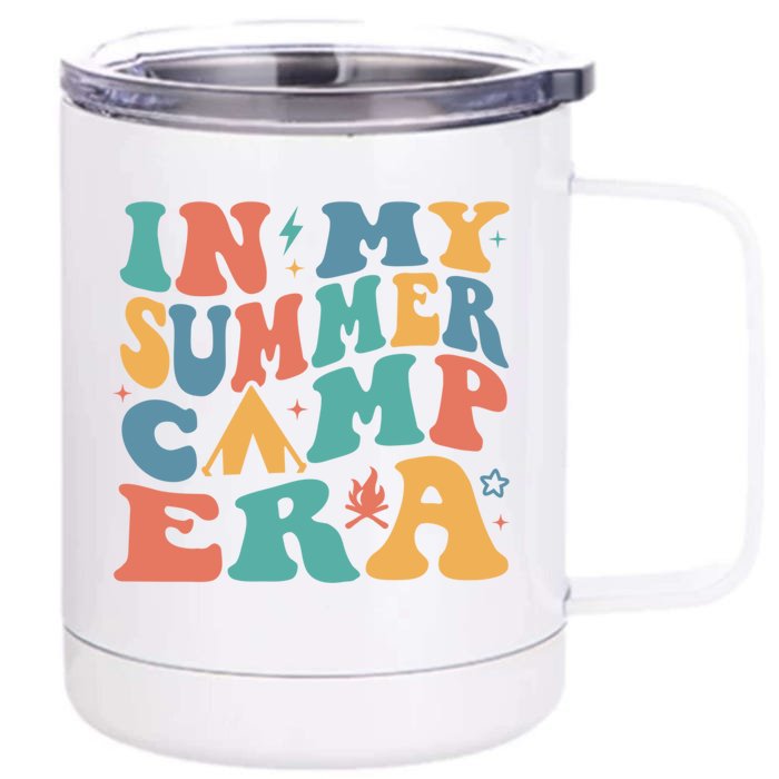 In My Summer Camp Era Funny Camper Camping Life Retro Cute Gift Front & Back 12oz Stainless Steel Tumbler Cup