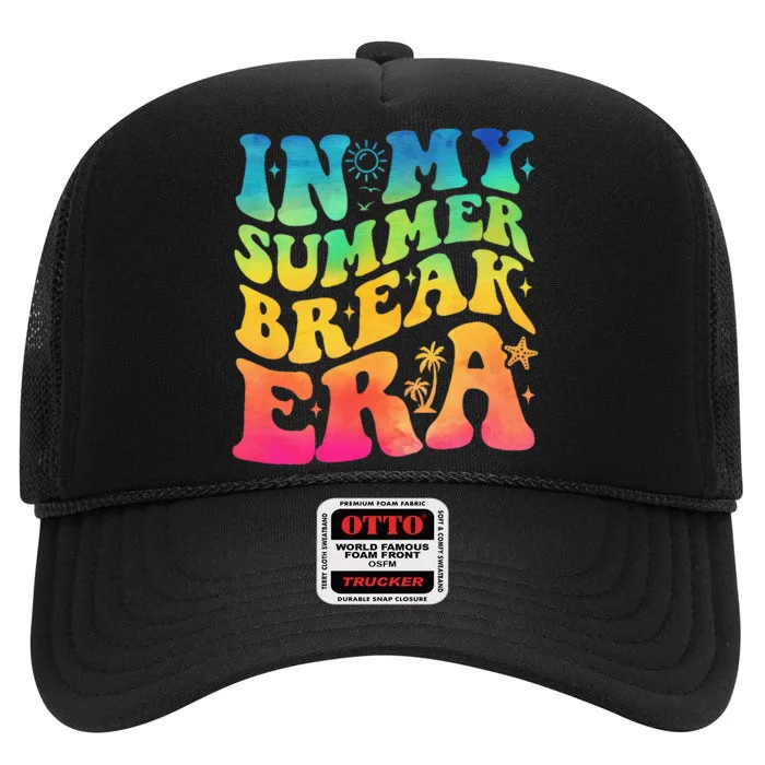 In My Summer Break Era Summer Break Groovy High Crown Mesh Trucker Hat