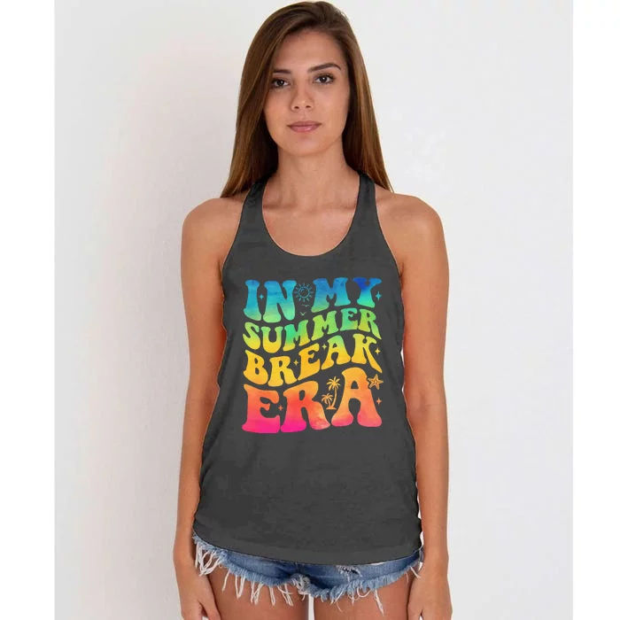 In My Summer Break Era Summer Break Groovy Women's Knotted Racerback Tank