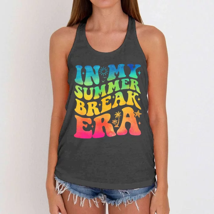 In My Summer Break Era Summer Break Groovy Women's Knotted Racerback Tank