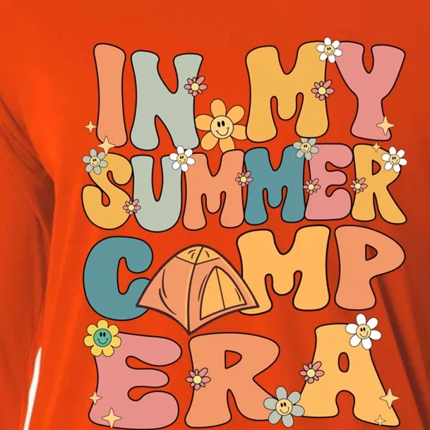 In My Summer Camp Era Retro Groovy Summer Camp Camping Funny Funny Gift Cooling Performance Long Sleeve Crew