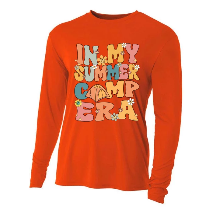 In My Summer Camp Era Retro Groovy Summer Camp Camping Funny Funny Gift Cooling Performance Long Sleeve Crew