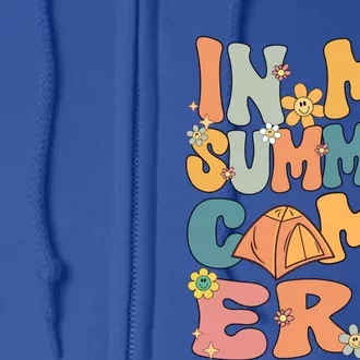 In My Summer Camp Era Retro Groovy Summer Camp Camping Funny Funny Gift Full Zip Hoodie