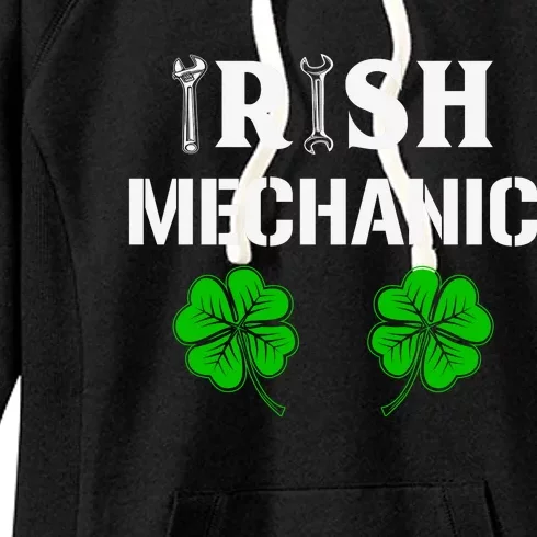 Irish Mechanic Shamrock St Patricks Day Women's Fleece Hoodie