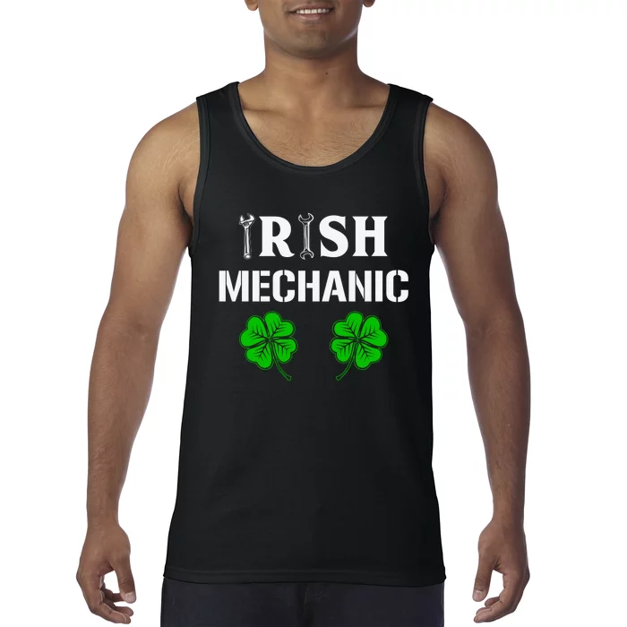 Irish Mechanic Shamrock St Patricks Day Tank Top