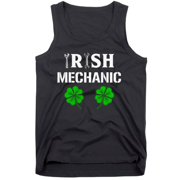 Irish Mechanic Shamrock St Patricks Day Tank Top