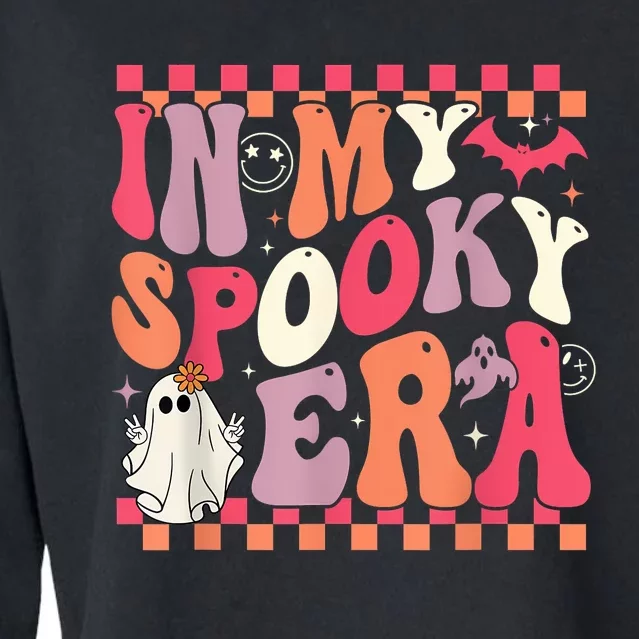 In My Spooky Era Groovy Hippie Halloween Ghost Women Cropped Pullover Crew