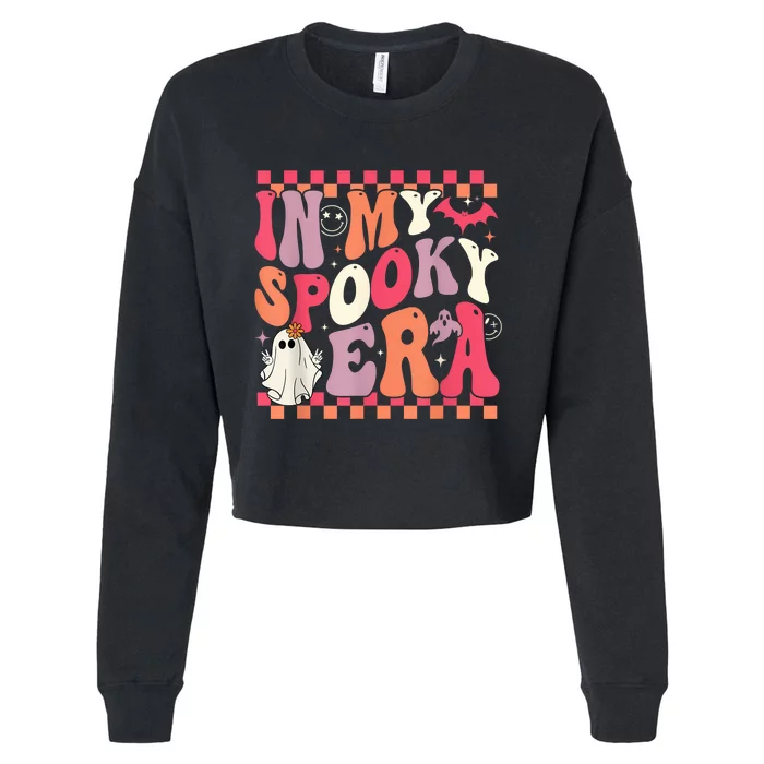 In My Spooky Era Groovy Hippie Halloween Ghost Women Cropped Pullover Crew