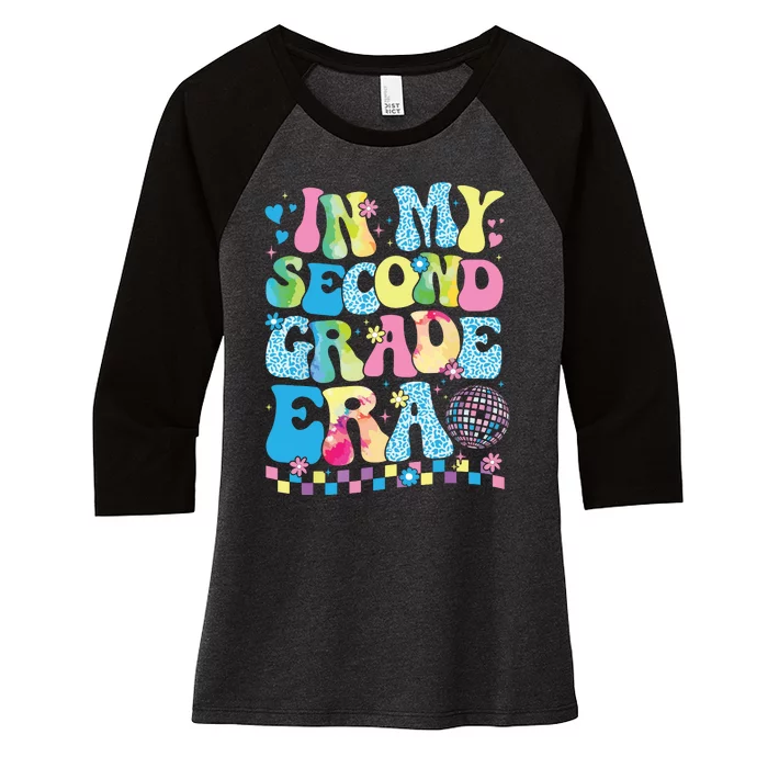 In My Second Grade Era Groovy Back To School Teachers Women's Tri-Blend 3/4-Sleeve Raglan Shirt