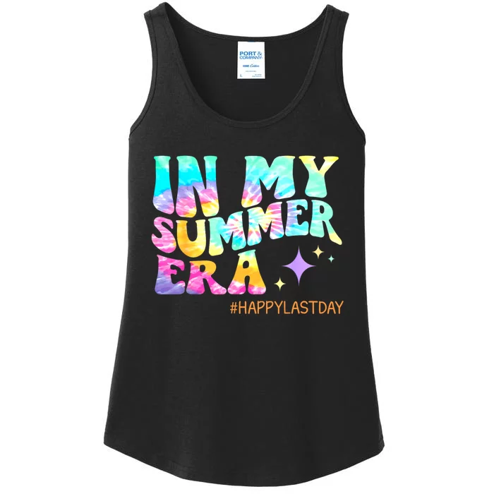 In My Summer Era Happy Last Day Of School Teacher Ladies Essential Tank