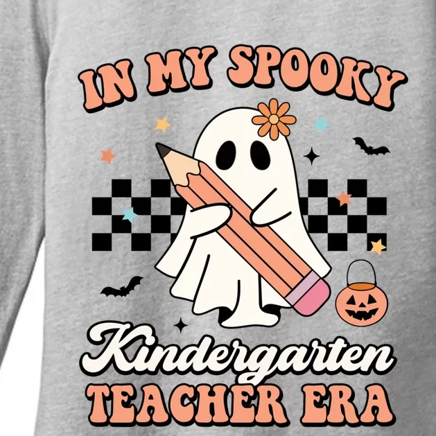 In My Spooky Kindergarten Teacher Era Groovy Retro Halloween Gift Womens CVC Long Sleeve Shirt