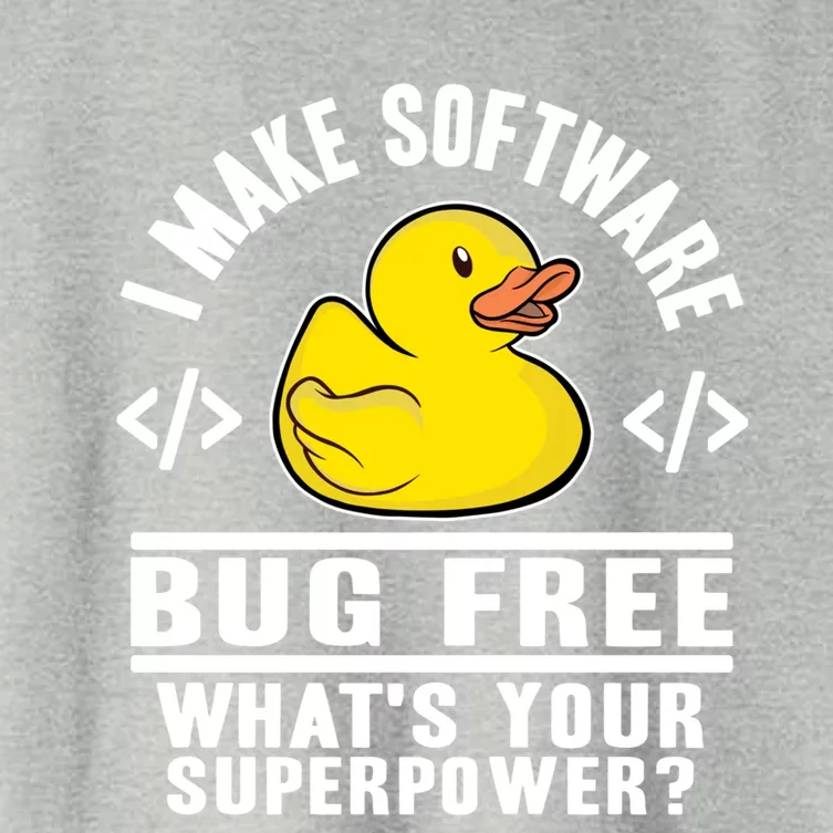 I Make Software Bug Free Programmer Debugging Rubber Duck Gift Women's Crop Top Tee