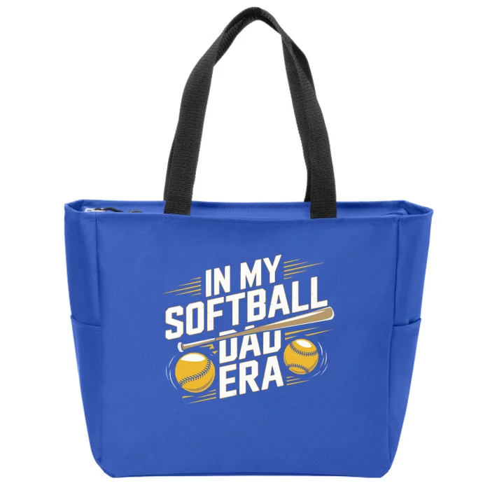 In My Softball Dad Era Softball Dad Pride Softball Dads Funny Gift Zip Tote Bag