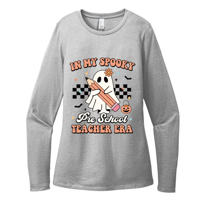 In My Spooky Pre School Teacher Era Retro Halloween Costume Gift Womens CVC Long Sleeve Shirt