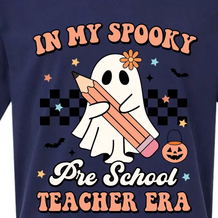 In My Spooky Pre School Teacher Era Retro Halloween Costume Gift Sueded Cloud Jersey T-Shirt