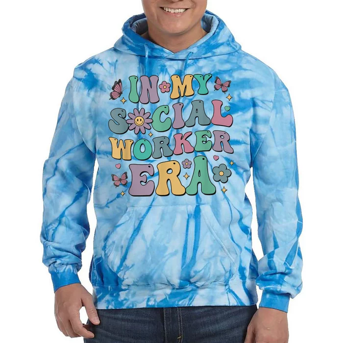 In My Social Worker Era Retro Groovy School Social Worker Tie Dye Hoodie