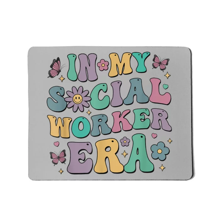 In My Social Worker Era Retro Groovy School Social Worker Mousepad