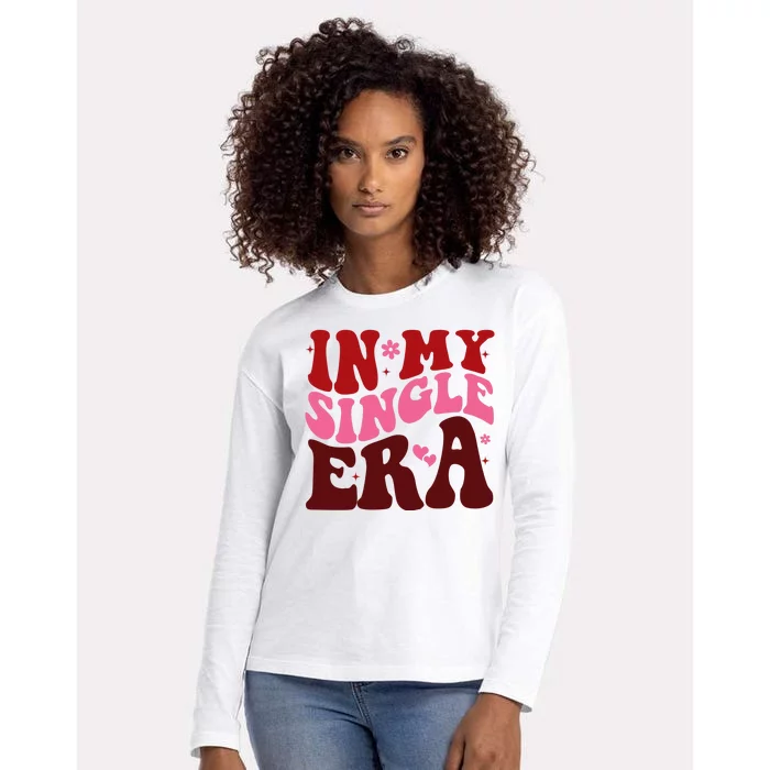 In My Single Era Anti Valentine Groovy Womens Cotton Relaxed Long Sleeve T-Shirt