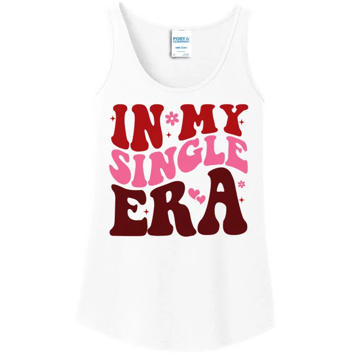 In My Single Era Anti Valentine Groovy Ladies Essential Tank