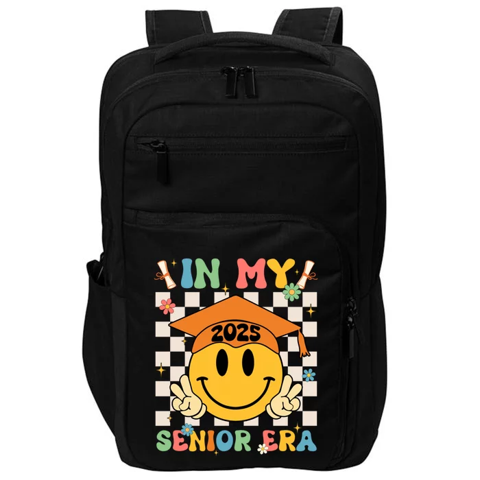 In My Senior Era Class Of 2025 Graduate Smile Face Groovy Cool Gift Impact Tech Backpack