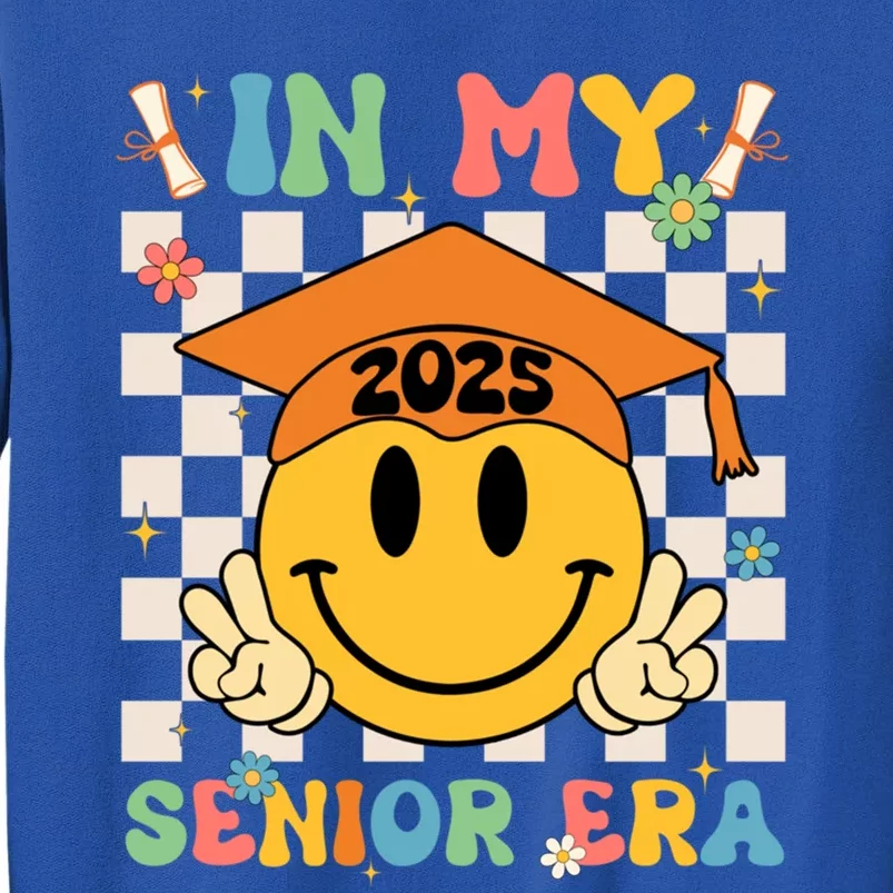 In My Senior Era Class Of 2025 Graduate Smile Face Groovy Cool Gift Sweatshirt