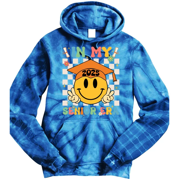 In My Senior Era Class Of 2025 Graduate Smile Face Groovy Cool Gift Tie Dye Hoodie