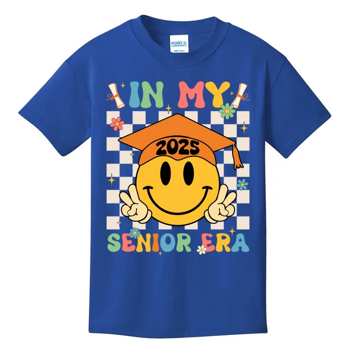 In My Senior Era Class Of 2025 Graduate Smile Face Groovy Cool Gift Kids T-Shirt