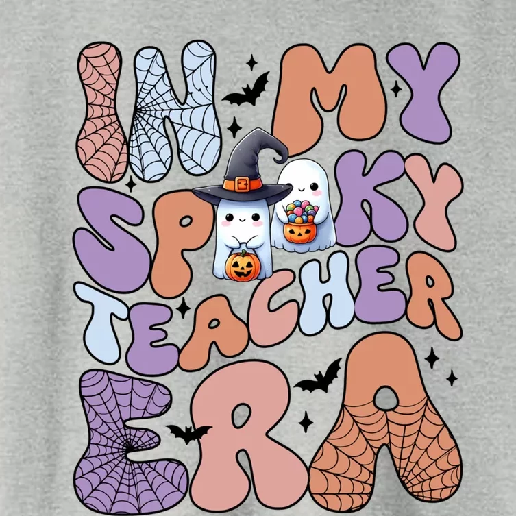 In My Spooky Teacher Era Groovy Ghost Teacher Halloween Gift Women's Crop Top Tee