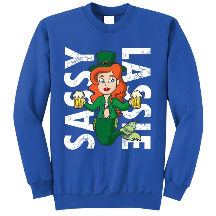 Irish Mermaid Sassy Lassie Cute St Patricks Day Funny Cute Gift Tall Sweatshirt