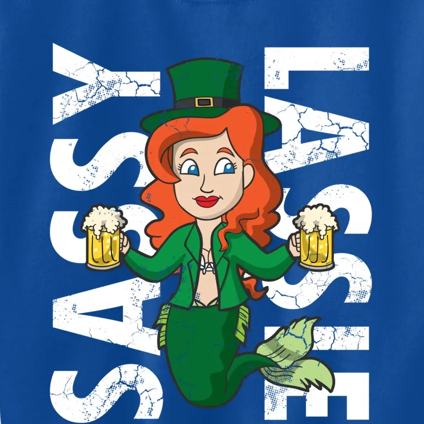 Irish Mermaid Sassy Lassie Cute St Patricks Day Funny Cute Gift Kids Sweatshirt