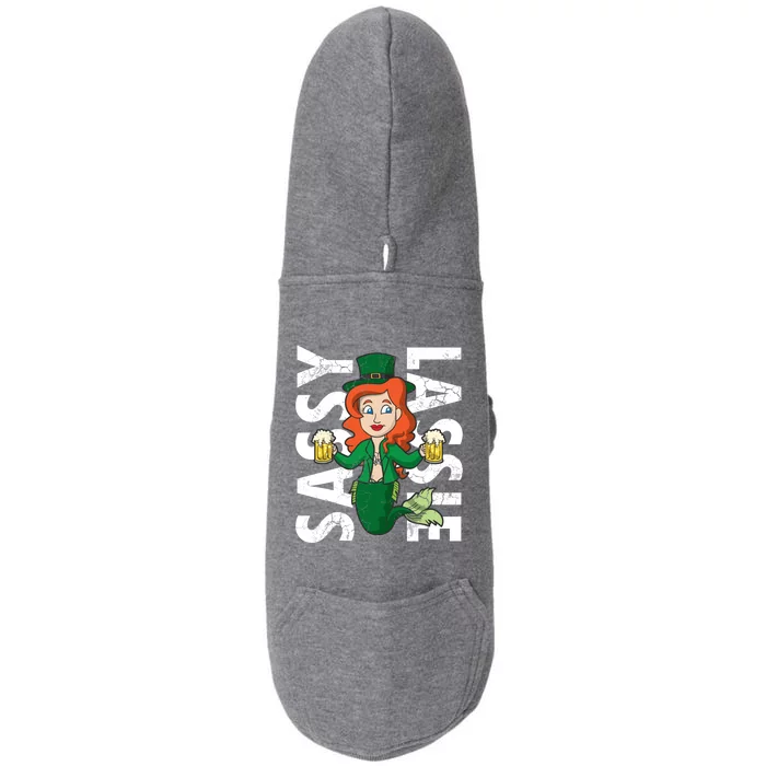 Irish Mermaid Sassy Lassie Cute St Patricks Day Funny Cute Gift Doggie 3-End Fleece Hoodie