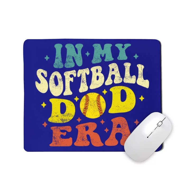 In My Softball Dad Era Vintage Softball Dad Fathers Day Gift Mousepad