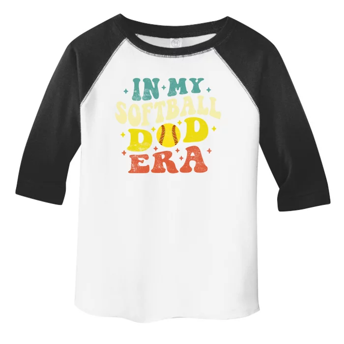 In My Softball Dad Era Vintage Softball Dad Fathers Day Gift Toddler Fine Jersey T-Shirt