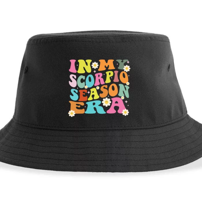 in my Scorpio season era Funny birthday Scorpio zodiac sign Sustainable Bucket Hat