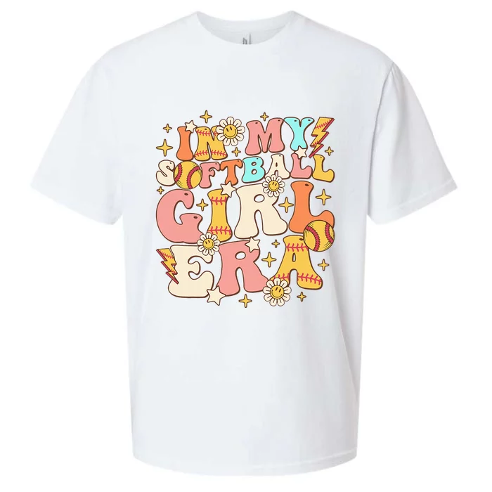 In My Softball Girl Era Retro Softball Girl Groovy Cute Sueded Cloud Jersey T-Shirt